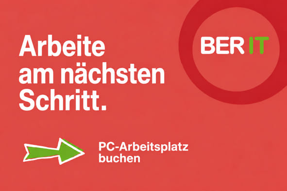 Kostenlosen PC-Arbeitsplatz buchen Texttafel: Arbeite am nächsten Schritt